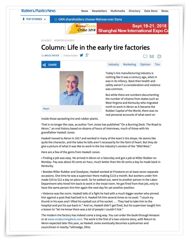 On A Burning Deck: Review Rubber & Plastics News