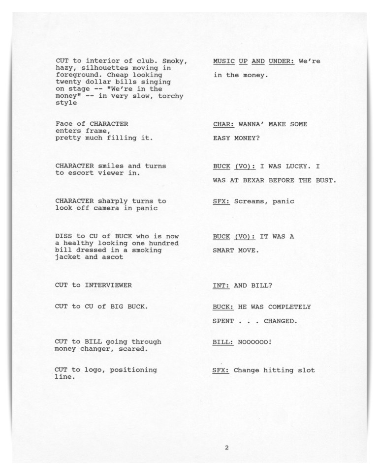 Bexar Savings (unproduced script)