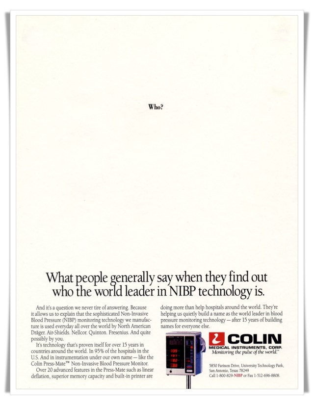 Colin Medical Instruments—Print