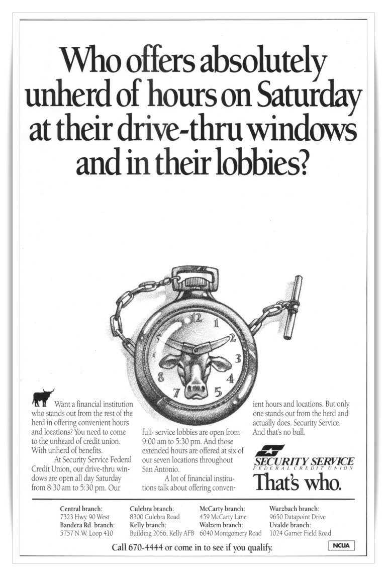 Security Service Federal Credit Union—“Unherd Of”