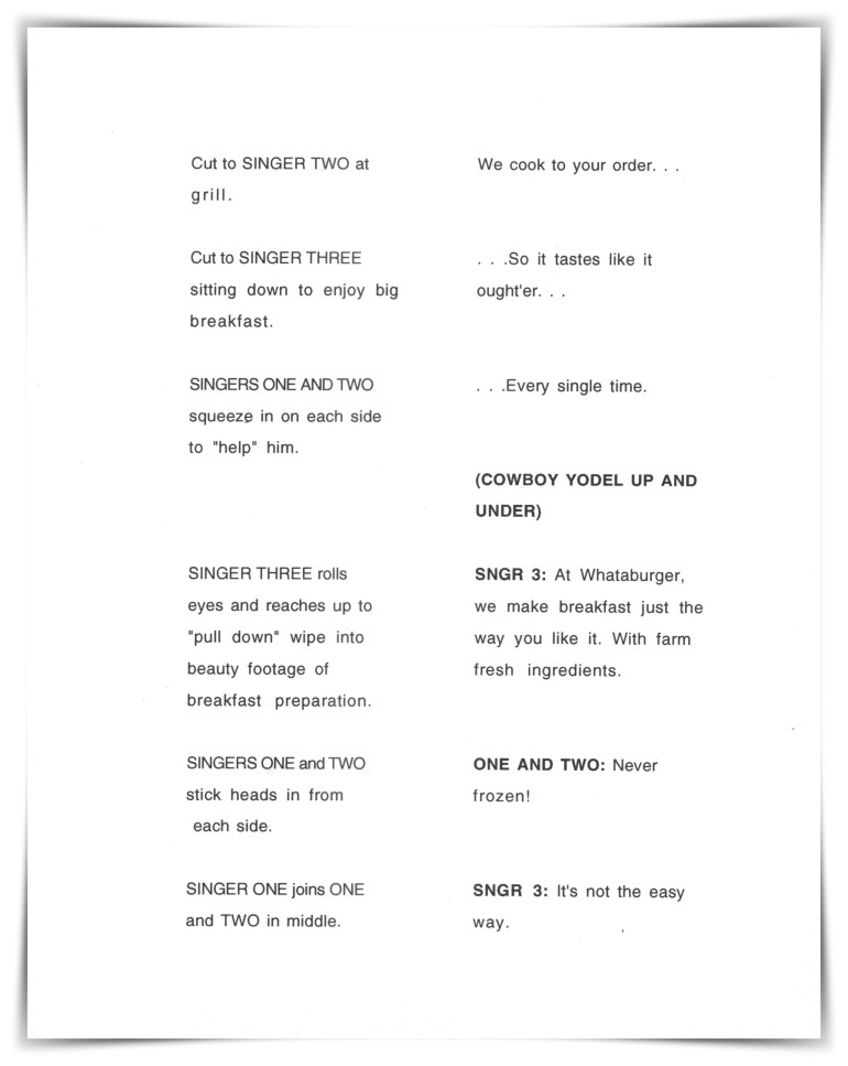 Whataburger—Riders In The Sky (unproduced script)